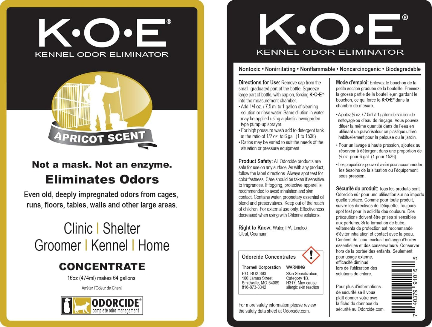 K.O.E. 16oz Concentrate - Kennel Odor Neutralizer